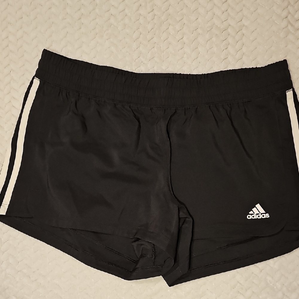 Adidas Black Athletic Shorts with Signature‎ Stripes